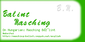 balint masching business card